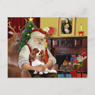 Kerstman's Blenheim Cavalier Feestdagenkaart