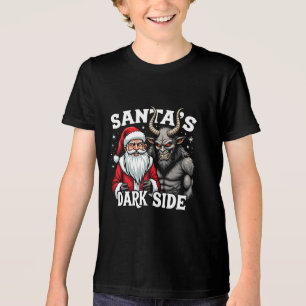 Kerstman's Dark Side Christmas Santa Krampus Devil Tri-Blend Shirt