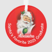 Kerstman's favoriete aangepaste gepersonaliseerde ornament (achterkant)