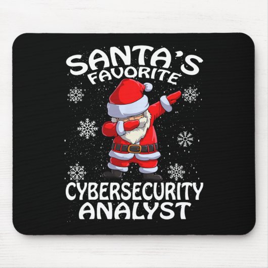 Kerstman's favoriete cyber security analist kerst muismat (Voorkant)