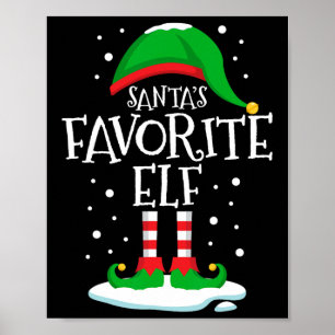 Kerstman's favoriete Elf Kerst Familie Matching Xm Poster