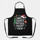 Kerstman's favoriete Fysiotherapie Crew Kerstmis Schort (Voorkant)