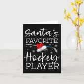 Kerstman's favoriete hockeyspeler Fun pyjama Kerst Kaart (Gele Bloem)