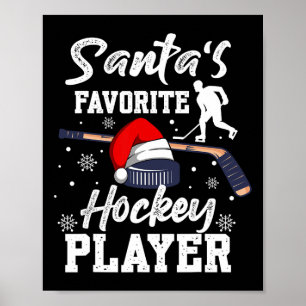 Kerstman's favoriete hockeyspeler Kerstmis Pyjama Poster