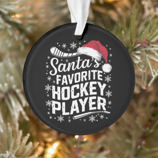 Kerstman's favoriete hockeyspeler Pyjama Kerstmis Ornament (Boom)