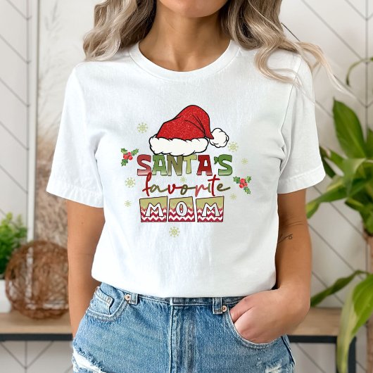 Kerstman's favoriete mama T-shirt, Kerstmis Mama G T-shirt