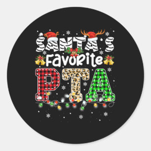 Kerstman's favoriete PTA Kerst fysiotherapeut Ronde Sticker