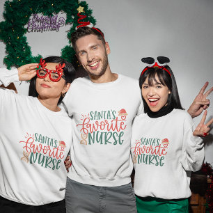 Kerstman's favoriete verpleegster kerst sweatshirt