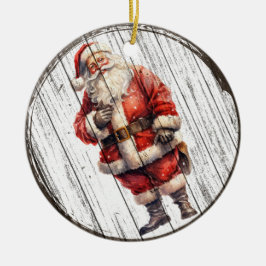 Kerstman's feestelijke Cheer - Kerstversiering Keramisch Ornament