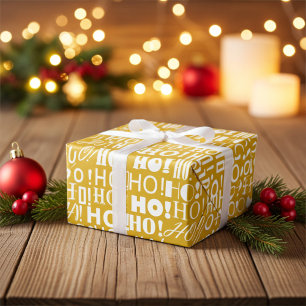 Kerstman's feestelijke HO! HO! HO! Groeten in oud  Cadeaupapier