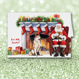 Kerstman's Gift Akita Hond Kerstmis