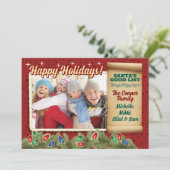Kerstman's Goede Lijst Kerstkaarten Kaart (Staand voorkant)