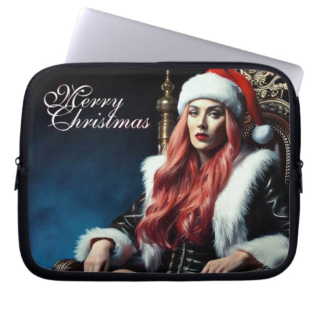 Kerstman's heetste zus - Vrolijk kerstfeest 031220 Laptop Sleeve (Voorkant)