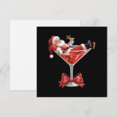 Kerstman's hete puinhoop Kerst Martini Grappige Ke Feestdagenkaart (Voorkant / Achterkant)