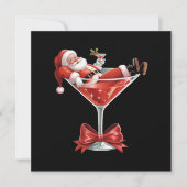 Kerstman's hete puinhoop Kerst Martini Grappige Ke Feestdagenkaart (Voorkant)