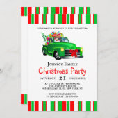 Kerstman's Kerst Vrachtwagen Party Kaart (Voorkant / Achterkant)