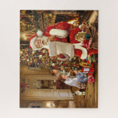 Kerstman's kerstnachtbezoek legpuzzel (Verticaal)