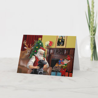 Kerstman's Labrador (Zwart) Feestdagen Kaart