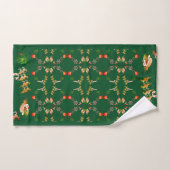 Kerstman's rendieren groene badhanddoek set bad handdoek (Handdoek)