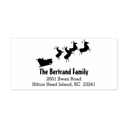 Kerstman's rendieren slee Custom Rubberstempel (Afrduk)