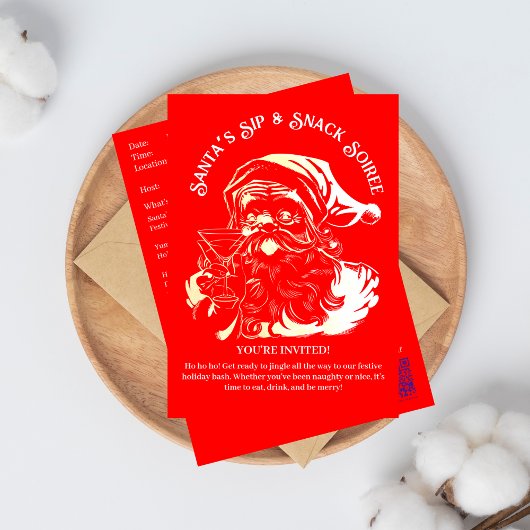 Kerstman's Sip & Snack Soiree Kerstfeest Kaart