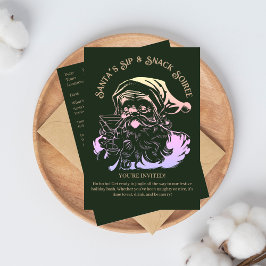 Kerstman's Sip & Snack Soiree Kerstfeest Kaart