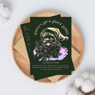 Kerstman's Sip & Snack Soiree Kerstfeest Kaart