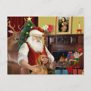 Kerstman's Vizsla Feestdagenkaart