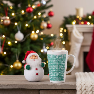 Kerstman's vrolijke kerst HO! HO! Hoi! in Jade Gre Latte Mok