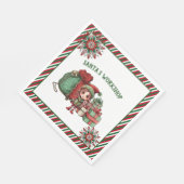 Kerstman's Workshop Elf Kerstmis Feest Servet (Hoek)