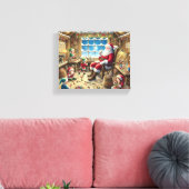 Kerstman's Workshop Kerst Muur Kunst | Cozy Rustic Canvas Afdruk (Insitu (Woonkamer))