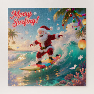 Kerstman's Zomer Surf Avontuur Legpuzzel
