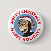 Kerstmansapaap Ronde Button 5,7 Cm (Voorkant)