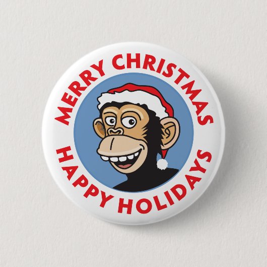 Kerstmansapaap Ronde Button 5,7 Cm (Voorkant)