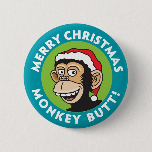 Kerstmansapaap Ronde Button 5,7 Cm (Voorkant)