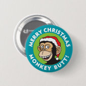 Kerstmansapaap Ronde Button 5,7 Cm (Voorkant /achterkant)