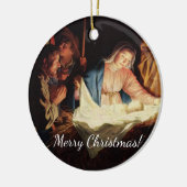 kerstmanscène keramisch ornament (Links)