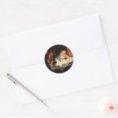 kerstmanscène ronde sticker (Envelop)