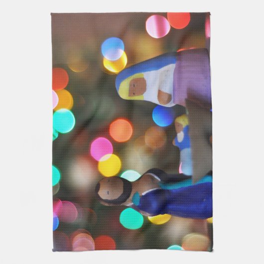 kerstmanscène theedoek (Verticaal)