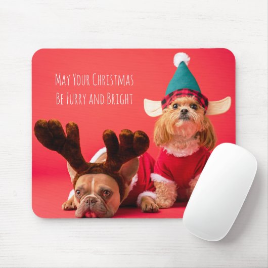 kerstmanshond en sjiitische tzu muismat (Met muis)