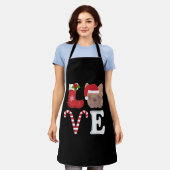 kerstmanshulp Santa Bulldog Lovers Schort (Gedragen)