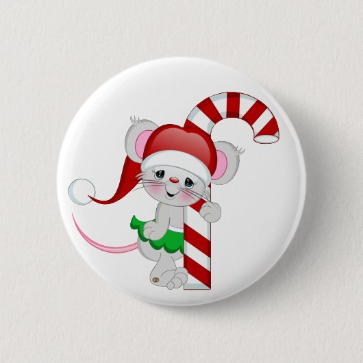 kerstmansnoepriet ronde button 5,7 cm (Voorkant)