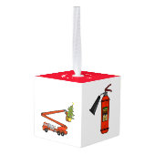 kerstmanversiering kubus ornament (Achter hoekig)