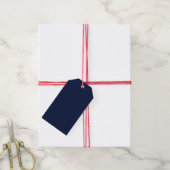 Kerstmarine, solide marine, diepe marine, gewone m cadeaulabel (Met Touw)