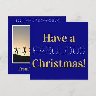 Kerstmarinesyny Gold White Tyopgrafie Foto Feestdagenkaart