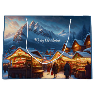 Kerstmarkt in de bergen - op maat groot cadeauzakje