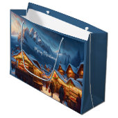 Kerstmarkt in de bergen - op maat groot cadeauzakje (Voorkant Gekanteld)