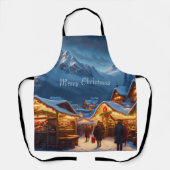 Kerstmarkt in de bergen - op maat schort (Voorkant)