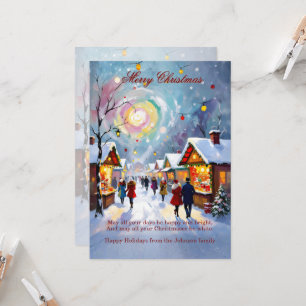 Kerstmarkt Kerstmis 5x7 kaart