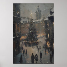 Kerstmarkt Kunst Printables Winter Vintage Holi Poster